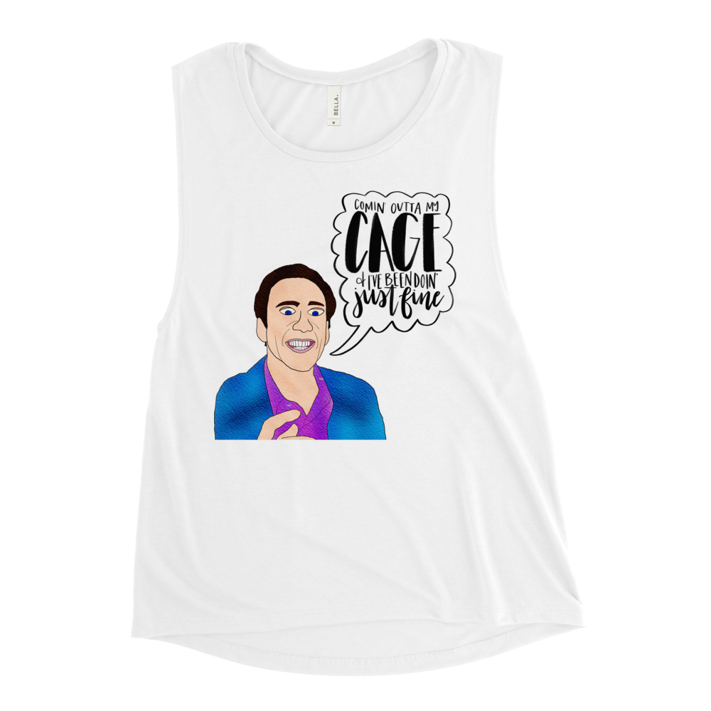 Nicolas Cage - Ladies’ Muscle Tank - MurderSheBought