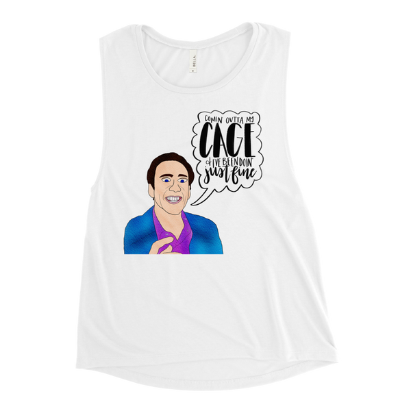 Nicolas Cage - Ladies’ Muscle Tank - MurderSheBought