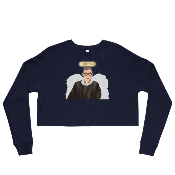 Ruth Bader Ginsburg - Guardian Angel - Crop Sweatshirt - MurderSheBought