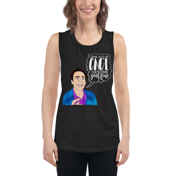 Nicolas Cage - Ladies’ Muscle Tank - MurderSheBought