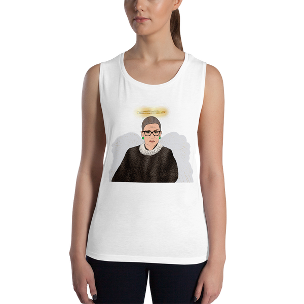 Ruth Bader Ginsburg - Guardian Angel - Ladies’ Muscle Tank - MurderSheBought