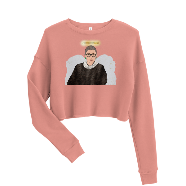 Ruth Bader Ginsburg - Guardian Angel - Crop Sweatshirt - MurderSheBought