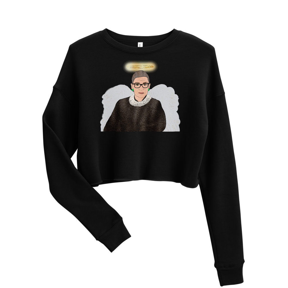 Ruth Bader Ginsburg - Guardian Angel - Crop Sweatshirt - MurderSheBought