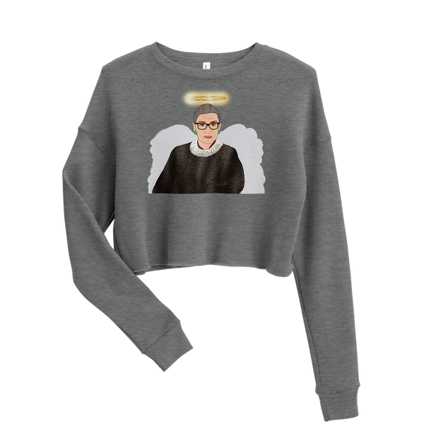 Ruth Bader Ginsburg - Guardian Angel - Crop Sweatshirt - MurderSheBought