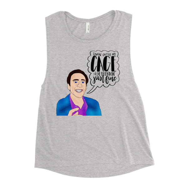 Nicolas Cage - Ladies’ Muscle Tank - MurderSheBought