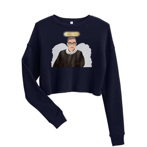 Ruth Bader Ginsburg - Guardian Angel - Crop Sweatshirt - MurderSheBought