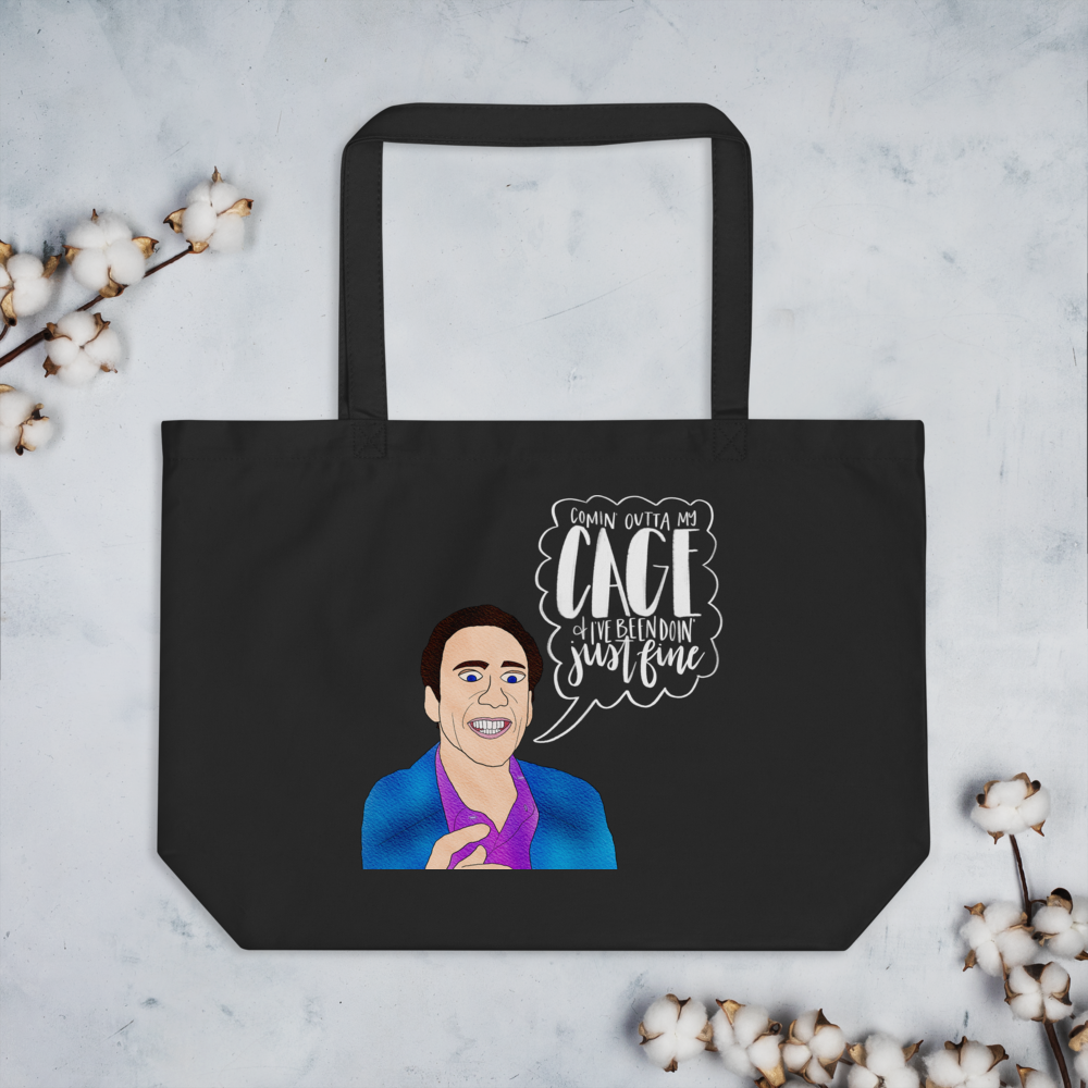 Nicolas Cage - Large Tote Bag - MurderSheBought