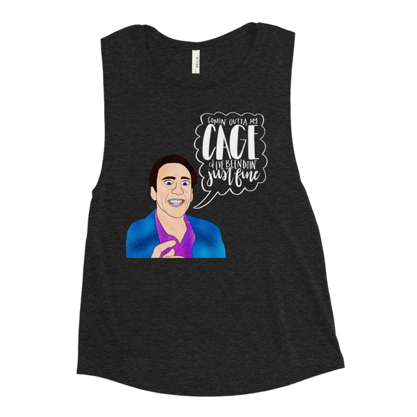 Nicolas Cage - Ladies’ Muscle Tank - MurderSheBought