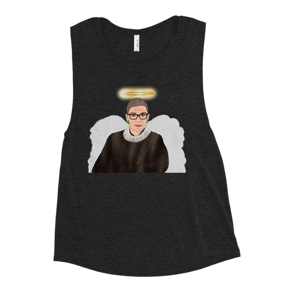 Ruth Bader Ginsburg - Guardian Angel - Ladies’ Muscle Tank - MurderSheBought