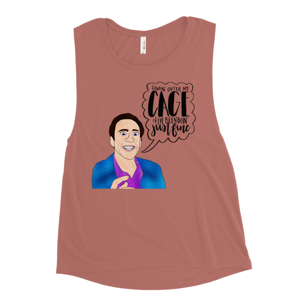 Nicolas Cage - Ladies’ Muscle Tank - MurderSheBought