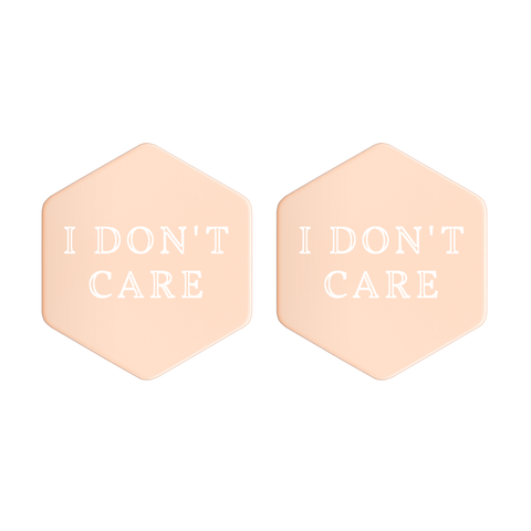 I Don't Care - Engraved Stud Earrings - MurderSheBought