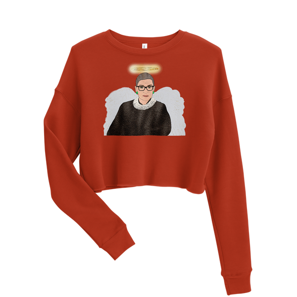 Ruth Bader Ginsburg - Guardian Angel - Crop Sweatshirt - MurderSheBought